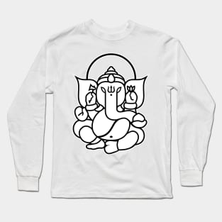 Ganesh Ganesa Ganapati Elephant 3 (black white) Long Sleeve T-Shirt